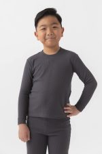 Children's Bamboo Waffle Knit Base Layer Set - Image 2