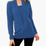Women's Sweater with Deep V-Neck and Long Sleeves - Image 5