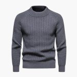 Men's sweater with round neck and textured surface - Image 5