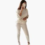 Women's Knitting Set with Long Sleeves and Elastic Waistband - Image 14