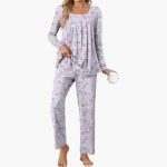 Women's Pajama Set with Long Sleeves and Star Pattern - Image 10