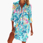 Women's Shirt Dress with Long Sleeves and Button Placket - Image 10