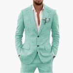 Men's Summer Suit with Lapel and Tailored Fit