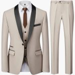 Men's Slim Fit Three-Piece Suit for Formal Occasions Year-Round - Image 6