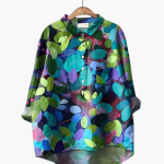 Long-Sleeve Summer Blouse with Floral Print for Women - Image 5