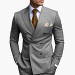 Men's Suit with Notched Lapel and Double-Breasted Design - Image 7