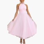 Women's Tulle Dress with Halter Neck – Elegant Party Dress - Image 6