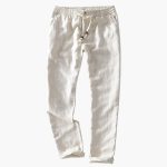 Men's Summer Pants with Elastic Waistband and Drawstring - Image 4