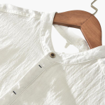 Light Short-Sleeve Shirt for Men - with Stand-Up Collar, Summery - Image 8