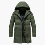 Men's Parka Jacket with Hood and Front Zipper - Image 13