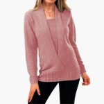 Women's Sweater with Deep V-Neck and Long Sleeves - Image 7