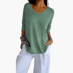 Women's V-Neck Top – Loose Summer Top for Casual Wear - Image 11