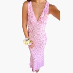 Lace Maxi Dress - Women's Style with V-Neck and Elegance - Image 19