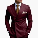 Men's Suit with Notched Lapel and Double-Breasted Design - Image 3