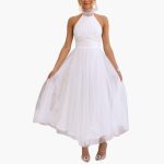 Women's Tulle Dress with Halter Neck – Elegant Party Dress - Image 4