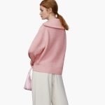 Women's Sweater with Zip Neck and Ribbed Surface - Image 2