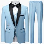 Men's Slim Fit Three-Piece Suit for Formal Occasions Year-Round - Image 3