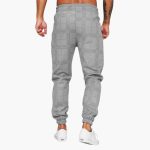 Men's pants with elastic waistband and checkered surface - Image 8
