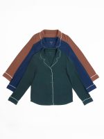 Women's Bamboo Rib-Knit Classic Long Sleeve Pajama Top - Last Chance - Image 24