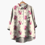 Long-Sleeve Summer Blouse with Floral Print for Women - Image 6
