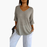 Women's V-Neck Top – Loose Summer Top for Casual Wear - Image 12