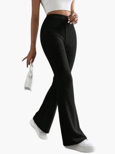 Wide High Waist Knit Pants for Women – Comfortable Lounge Fit - Image 12