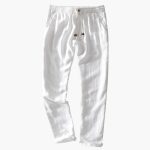 Men's Summer Pants with Elastic Waistband and Drawstring - Image 3