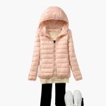 Women’s Down Jacket with Hood and Zipper - Image 3