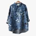 Long-Sleeve Summer Blouse with Floral Print for Women - Image 8