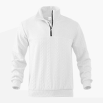 Men’s Cable Knit Sweater with Half-Zip Neckline - Image 14
