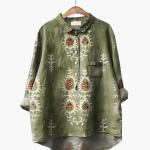 Long-Sleeve Summer Blouse with Floral Print for Women - Image 9