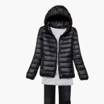 Women’s Down Jacket with Hood and Zipper - Image 2