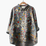 Long-Sleeve Summer Blouse with Floral Print for Women - Image 10