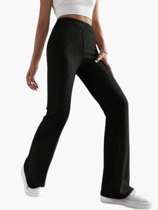 Wide High Waist Knit Pants for Women – Comfortable Lounge Fit - Image 15