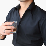 Striped Men's Shirt with Contrast Collar and Buttoned Cuffs - Image 15