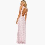Lace Maxi Dress - Women's Style with V-Neck and Elegance - Image 3