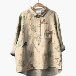 Long-Sleeve Summer Blouse with Floral Print for Women - Image 12