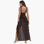 Ruffled Summer Dress for Women – Maxi Dress with High Slit - Image 18