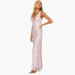 Lace Maxi Dress - Women's Style with V-Neck and Elegance - Image 2