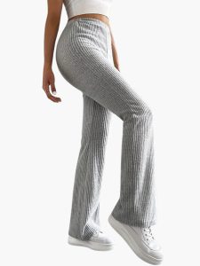 Wide High Waist Knit Pants for Women – Comfortable Lounge Fit - Image 18