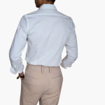 Striped Men's Shirt with Contrast Collar and Buttoned Cuffs - Image 17