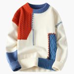 Patchwork Sweater for Men – Warm & Stylish in Winter