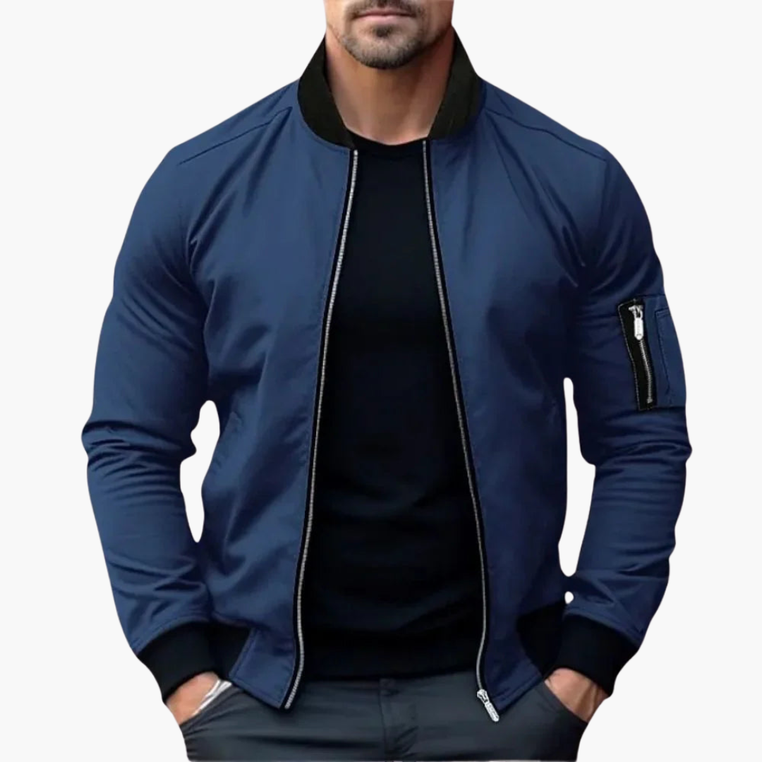 1_090004f0-1dff-4c5b-b649-dad79062dd9f.png Classic Bomber Jacket for Men - Zipper and Style - Image 1
