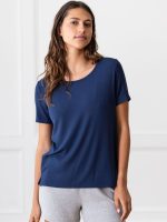 Women??s Bamboo Rib-Knit Short Sleeve Lounge Top - Last Chance - Image 5