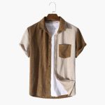 Men's Summer Set in Waffle Texture with Shirt and Shorts - Image 2