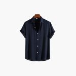 Men's Summer Pajama Set with Short Sleeve Shirt and Long Pants - Image 2