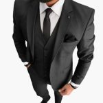 Slim Fit Suit Set - 3-Piece Men's Suit for Wedding Event - Image 3