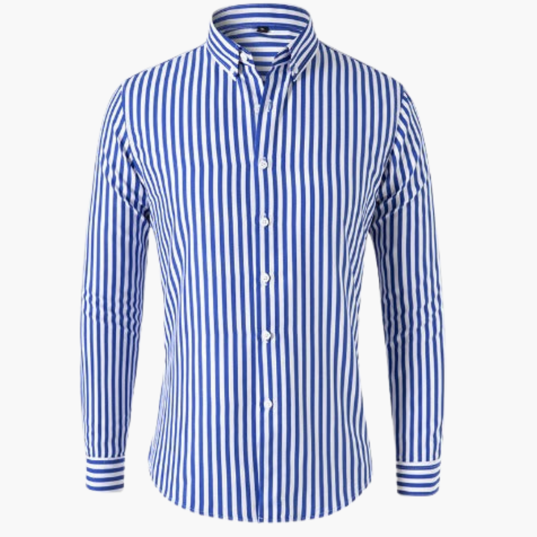 1_14f8ba65-7dd5-4c04-b966-375dd6e35b1c.png Striped Long Sleeve Shirt – Men's Casual Shirt with Stripes - Image 1