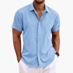 Men's Short Sleeve Shirt – Casual Button-Up Summer Blouse