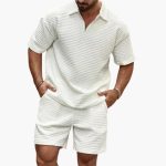 Men's Two-Piece Set with Quilted Structure and Half-Zip - Image 3